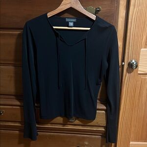 Banana Republic Black Long Sleeve Top Travel Quick Dry Non-Wrinkle